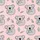 Koala Lover's Playful Grey Cartoony Koalas Pink & Blue Bowties Pastel Pink Eucalyptus Pattern Kid Satin Pajamas Set - 4