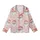 Cheerful Christmas: Whimsical Santa Faces, Pastel Pink Snowflakes - Cozy Festive Wear Kid Satin Pajamas Set - 2
