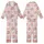 Cheerful Christmas: Whimsical Santa Faces, Pastel Pink Snowflakes - Cozy Festive Wear Kid Satin Pajamas Set - 1