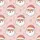 Cheerful Christmas: Whimsical Santa Faces, Pastel Pink Snowflakes - Cozy Festive Wear Kid Satin Pajamas Set - 4