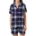 Weekend Lover's Navy Tartan Plaid 'I Love You' & 'WEEKEND' Fashion Piece Satin Short-Sleeve Pajamas Set - 2