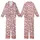 Whimsical Dreamer: Dusty Rose Scattered White Hearts Outline Design Satin Short-Sleeve Pajamas Set - 3eranR8-7K