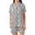 Dreamer's Minimalist Monochromatic White Stars Moons Planets Casual Wear, Heather Grey Satin Short-Sleeve Pajamas Set - 2WC9GEpQjY