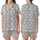 Dreamer's Minimalist Monochromatic White Stars Moons Planets Casual Wear, Heather Grey Satin Short-Sleeve Pajamas Set - H1zdO_Qitp