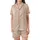 Women's Delicate Wildflower Loungewear - Ditsy Coral Rose Pink Sage Green Satin Short-Sleeve Pajamas Set - Fsp4v-Ljn-