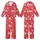 Christmas Reveler: OH HO ho Text, White Snowflakes, Trees, Stars on Bright Red Kid Satin Pajamas Set - nplAxS9QQ0
