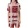 Sweetheart Style: Deep Crimson Pink Geometric Plaid & White Hearts - Custom Wearable Motif Satin Short-Sleeve Pajamas Set - 2
