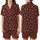 Retro Style Enthusiast's Tiny Cream Leaf & Berry Scatter on Deep Reddish-Brown Hand-Drawn Design Satin Short-Sleeve Pajamas Set - 1