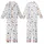 Minimalist Botanical Delicate Ash Blue Taupe Plum Sprigs Pure White Top Kid Satin Pajamas Set - nl24PL0CMA