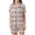 Gentle Plaid: Sweet Dreams Hearts & "Good Night" Text Design in Pink, Black, White, Charcoal Grey Satin Short-Sleeve Pajamas Set - 2