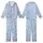 Classic Toile de Jouy: Serene Pastoral Scene & Blue Botanical Pattern Kid Satin Pajamas Set - 1