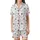 Minimalist Botanical Delicate Ash Blue Taupe Plum Sprigs Pure White Top Kid Satin Pajamas Set - R-TAIAdj9F