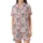Koala Lover's Playful Grey Cartoony Koalas Pink & Blue Bowties Pastel Pink Eucalyptus Pattern Satin Short-Sleeve Pajamas Set - 2