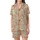 Hand-Drawn Vintage Botanical Foliage Blooms: Rusty Orange Sage Green Tulip Design Satin Short-Sleeve Pajamas Set - 2