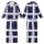Timeless Style: Deep Navy White Light Blue Grey Geometric Tartan Plaid Wearable Textile Kid Satin Pajamas Set - 1