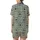 Classic Heritage Motif: Greek Key Acanthus Heart Spade Pattern - Sage Charcoal Decorative Fabric Satin Short-Sleeve Pajamas Set - 3