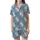 Women's Elegant Rose Bloom: Dusty Blue & White Painterly Botanical Pajama Set Satin Short-Sleeve Pajamas Set - 2