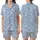 Classic Toile de Jouy: Serene Pastoral Scene & Blue Botanical Pattern Satin Short-Sleeve Pajamas Set - 1