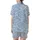 Classic Toile de Jouy: Serene Pastoral Scene & Blue Botanical Pattern Satin Short-Sleeve Pajamas Set - 3
