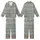 Folkloric Charm: Sage Green & Charcoal Gray Greek Key Vine Heart Bands - Textile Pattern Kid Satin Pajamas Set - zaxpX9Db9k