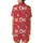 Christmas Reveler: OH HO ho Text, White Snowflakes, Trees, Stars on Bright Red Satin Short-Sleeve Pajamas Set - 9TOOpnavjn