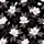 Women's Elegant Off-White Pink Magnolia Lavender Botanical Black Background Print Loungewear Item Kid Satin Pajamas Set - 4