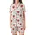 Festive Winter Charm: Pure White Candy Cane Cocoa Mug Berry Anise Snowflake Loungewear Satin Short-Sleeve Pajamas Set - umWs1UBVJi