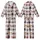 Kitten Lover's Adorable Fluffy Baby Kittens Pink Plaid Hearts: Black White Gray Hatched Design Kid Satin Pajamas Set - 1