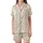Nature Inspired Scattered Tiny Black Outline Rose Pattern Creamy Off-White Wearable Satin Short-Sleeve Pajamas Set - 2