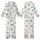 Cozy Comfort Seeker: Faux Cable Knit Bear Cloud HAPPY Design - Creamy Off-White & Muted Blue-Grey Piece Kid Satin Pajamas Set - X029J6XagW