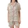 Sweet Tooth Enthusiast Whimsical Pink Ice Cream Cone Scoop Cherry Pattern Satin Short-Sleeve Pajamas Set - 2