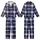 Weekend Lover's Navy Tartan Plaid 'I Love You' & 'WEEKEND' Fashion Piece Kid Satin Pajamas Set - 1