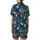 Ocean Explorer's Vibrant Underwater Marine Scene with Stylized Shells & Fish Wearable Art Satin Short-Sleeve Pajamas Set - 3