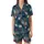 Ocean Explorer's Vibrant Underwater Marine Scene with Stylized Shells & Fish Wearable Art Satin Short-Sleeve Pajamas Set - 2