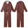 Retro Style Enthusiast's Tiny Cream Leaf & Berry Scatter on Deep Reddish-Brown Hand-Drawn Design Kid Satin Pajamas Set - 1