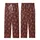 Retro Style Enthusiast's Tiny Cream Leaf & Berry Scatter on Deep Reddish-Brown Hand-Drawn Design Kid Satin Pajamas Set - 3