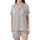 Kindred Spirit's Heather Grey Cursive Love Script Hand-drawn Heart Dot Casual Top Satin Short-Sleeve Pajamas Set - 2