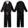 Dreamer's Cozy Wearable: Good Night Script, Crescent Moons & Stars - Minimalist Black White Kid Satin Pajamas Set - 1