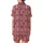 Sweetheart's Delight: Pale Pink Crimson Vertical Stripe Bow & Heart Satin Short-Sleeve Pajamas Set - 3