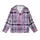 Romantic Lavender Purple Tartan Plaid Love Hearts Script Graphic Wear Kid Satin Pajamas Set - 2