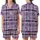 Romantic Lavender Purple Tartan Plaid Love Hearts Script Graphic Wear Satin Short-Sleeve Pajamas Set - 1