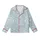 Stargazer's Minimalist White Stars & Moon Pattern - Blue-Grey Celestial Loungewear Kid Satin Pajamas Set - 2