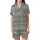 Folkloric Charm: Sage Green & Charcoal Gray Greek Key Vine Heart Bands - Textile Pattern Satin Short-Sleeve Pajamas Set - NEoJr0f5Se
