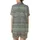 Folkloric Charm: Sage Green & Charcoal Gray Greek Key Vine Heart Bands - Textile Pattern Satin Short-Sleeve Pajamas Set - rATZCNOAtO