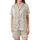 Botanical Enthusiast's Delicate Blush Rose & Sage Leaf Field on Creamy White Nature Inspired Style Satin Short-Sleeve Pajamas Set - nEqdJGklWR