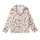 Feminine Style: Soft Plush Undulating Ribbed Texture with Fluid Ruffle Accents - Cream, Rose, Mauve Hues Satin Short-Sleeve Pajamas Set - 2