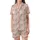 Soft Pink Botanical Sprigs: Olive Leaves, Cream Flowers & Pale Orange Berries Satin Short-Sleeve Pajamas Set - -5rOrWhzwW