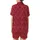 Ruby Red Hearts Motif: Delicate Outlines, Elegant Intertwined White Lines Pattern Satin Short-Sleeve Pajamas Set - RpJDehJ0NX