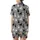 Cat Lover's Heather Grey Crewneck: Playful Black & White Feline Heart Pattern Satin Short-Sleeve Pajamas Set - VEXAIaHie_