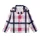 Geometric Plaid: Navy Fuchsia White Pastel Pink Light Grey Varying Width Grid - Wearable Design Item Kid Satin Pajamas Set - 2